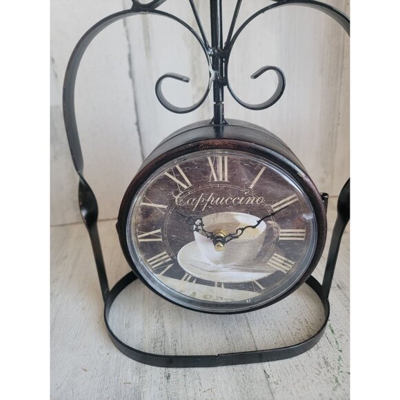 Pier 1 clock Rustic‎ expresso cappuccino home decor - Picture 2 of 9